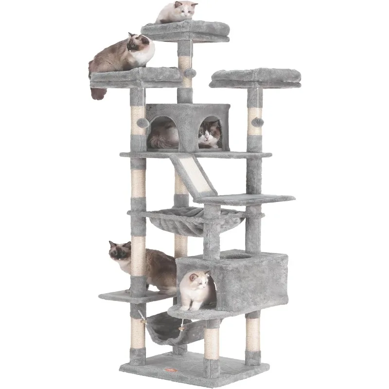 

Heybly Cat Tree, 73 inches Tall Cat Tower for Large Cats 20 lbs Heavy Duty for Indoor Cats,Big Cat Furniture Condo