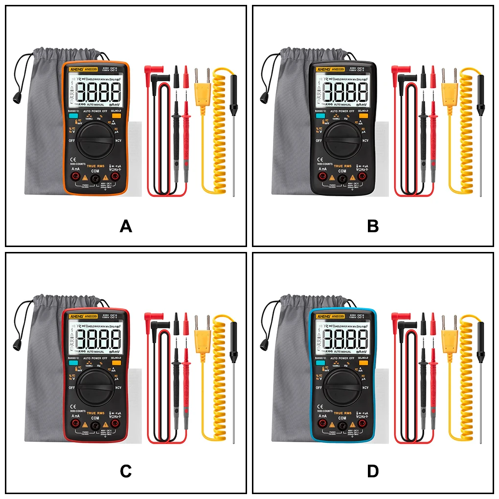 ANENG AN8009 LCD Multimeter Capacitance Tester Meter Electronic Professional Multifunctional Handheld Detector Blue
ANENG AN8009 LCD Multimeter Capacitance Tester Meter Electronic Professional Multifunctional Handheld Detector Blue