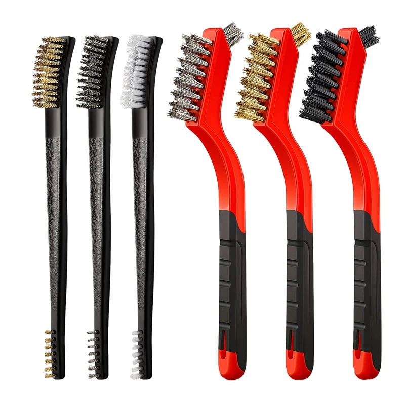 6 Pcs Wire Brush Set Bristles With Curved Handle Grip For Rust, Dirt & Paint Scrubbing With Deep Cleaning
6 Pcs Wire Brush Set Bristles With Curved Handle Grip For Rust, Dirt & Paint Scrubbing With Deep Cleaning