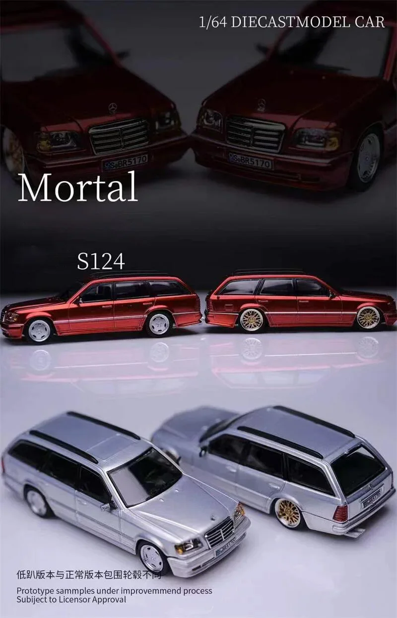 

Mortal 1:64 MB S124 Silver / Metallic Red limited599 Diecast Model Car