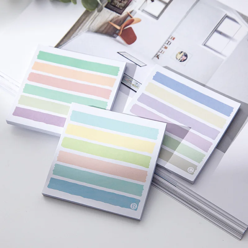 50sheets Colorful Striped Notepad Kawaii Sticky Notes Aesthetic Stationery Supplies Office Accessories Color Markers Scrapbook
50sheets Colorful Striped Notepad Kawaii Sticky Notes Aesthetic Stationery Supplies Office Accessories Color Markers Scrapbook