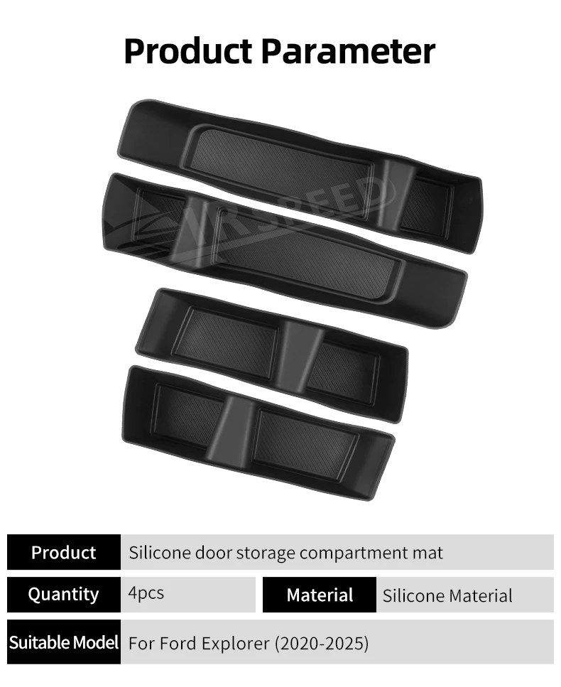 2pcs Silicone for Ford Explorer 2020 2021 2022 2023 2024 2025 Car Door Storage Box Armrest Holder Organizer Accessories LHD RHD S352f887b6d0f40d486dd621a808c9484J