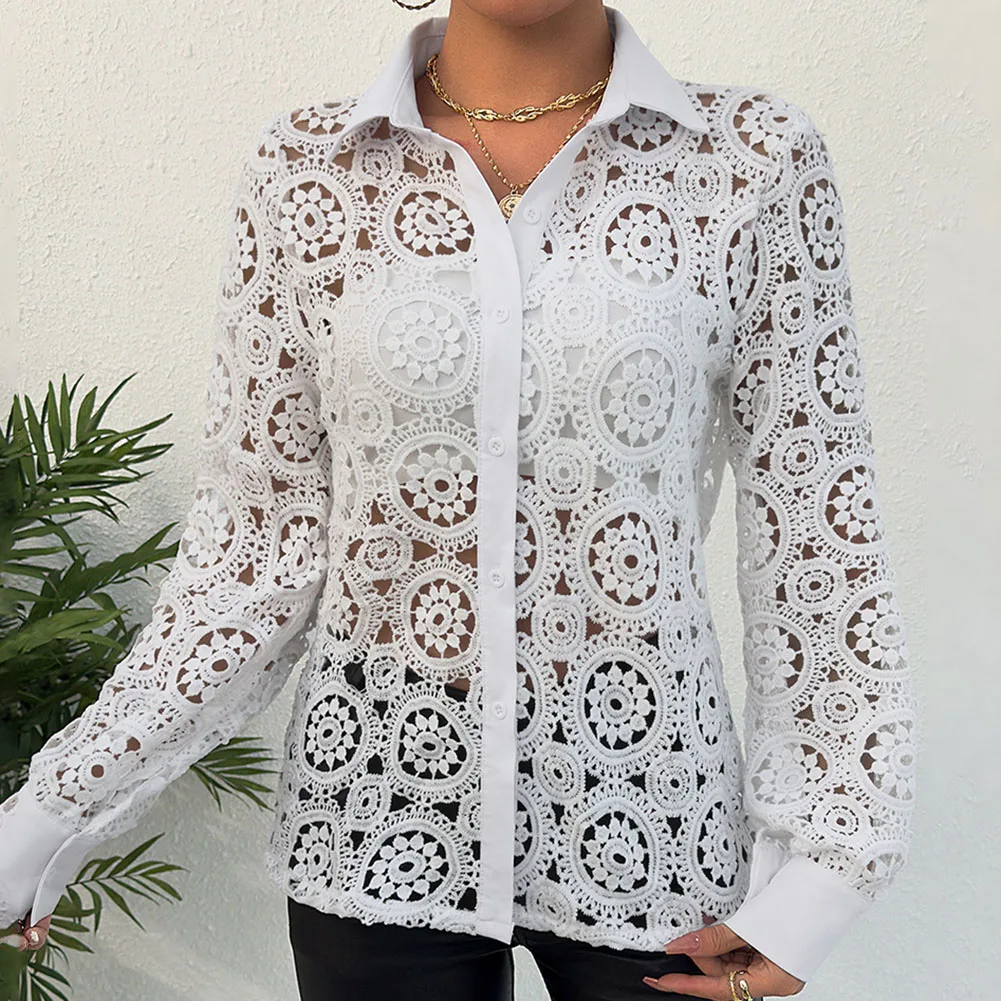 New Stylish Fashion Tops Shirts Blouse Casual Elegant Hollow Lace Long Sleeve Loose Regular V-Neck Vintage Women
New Stylish Fashion Tops Shirts Blouse Casual Elegant Hollow Lace Long Sleeve Loose Regular V-Neck Vintage Women