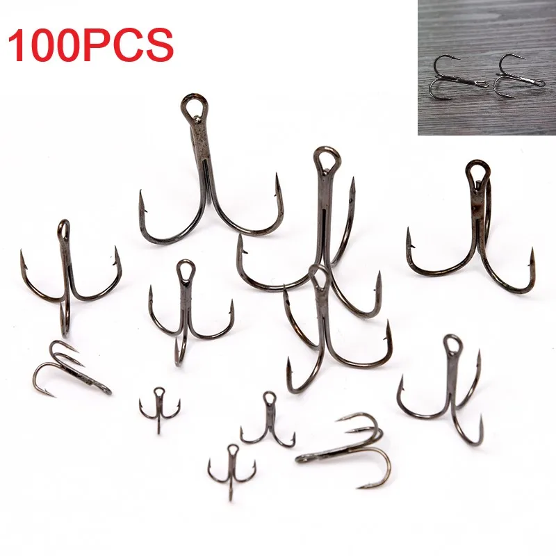 100PCS Replaceable Fish Hooks High Carbon Steel Treble Hooks Fishing Tackle Fishing Accessories 10# 12# Optional
100PCS Replaceable Fish Hooks High Carbon Steel Treble Hooks Fishing Tackle Fishing Accessories 10# 12# Optional
