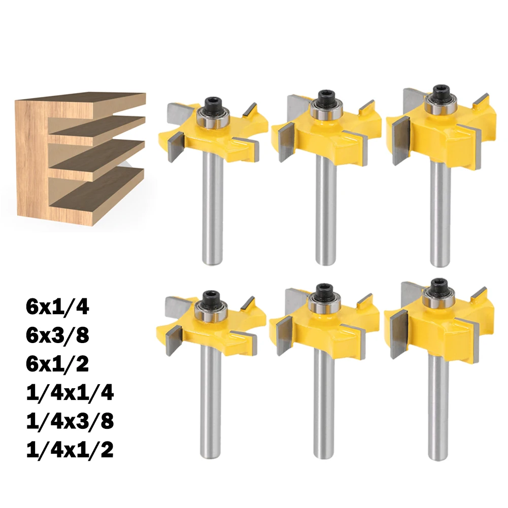 1pc 6mm 1/4Inch Shank T Type Bearings Wood Milling Cutter Industrial Grade Rabbeting Bit Router Bit For Wood Woodworking Tool
1pc 6mm 1/4Inch Shank T Type Bearings Wood Milling Cutter Industrial Grade Rabbeting Bit Router Bit For Wood Woodworking Tool