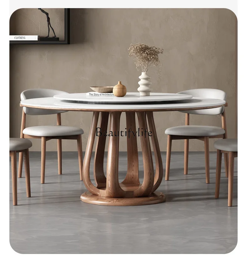 Stone Plate Dining Tables and Chairs Set Modern Simple Home Small Apartment Nordic with Turntable
Stone Plate Dining Tables and Chairs Set Modern Simple Home Small Apartment Nordic with Turntable