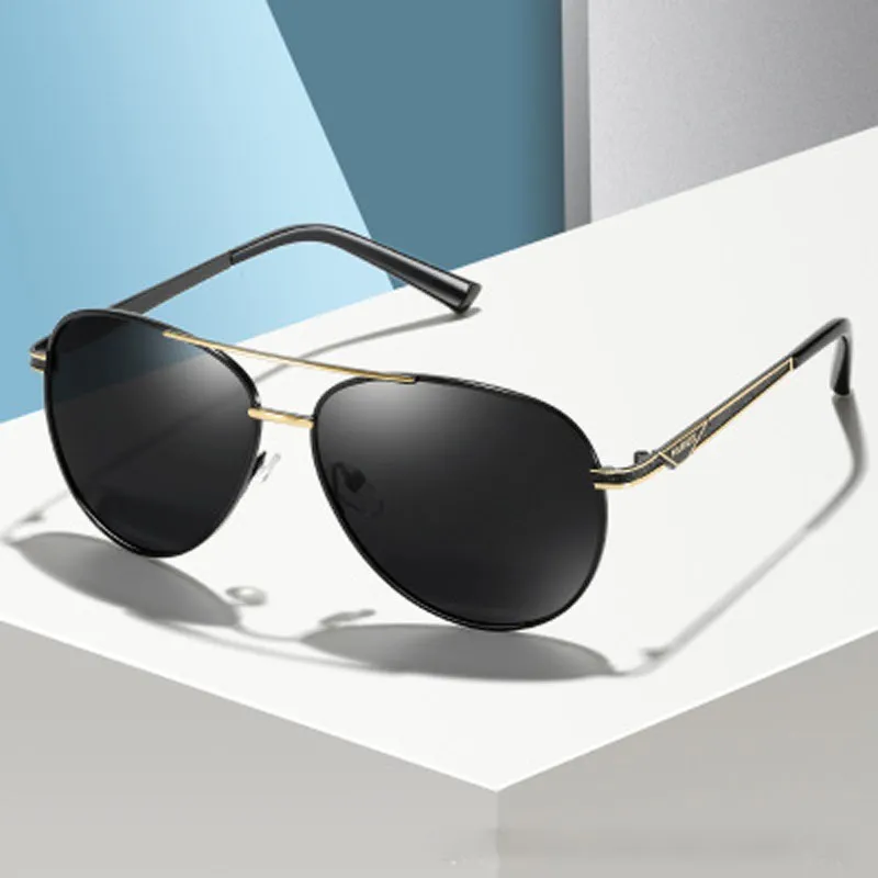

Fashion Pilot polarization SunGlasses Vintage Men Women Metal Frame Driving Polarized Sunglasses UV400 Round Photochromic Goggle