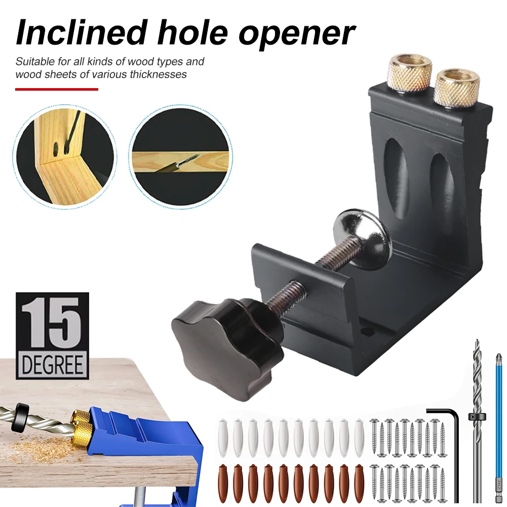 Portable Inclined Hole Opener Durable Hole Jig Adjustable Screw DIY Family Carpentry Quickly Change Adapters Hardware Tool
Portable Inclined Hole Opener Durable Hole Jig Adjustable Screw DIY Family Carpentry Quickly Change Adapters Hardware Tool