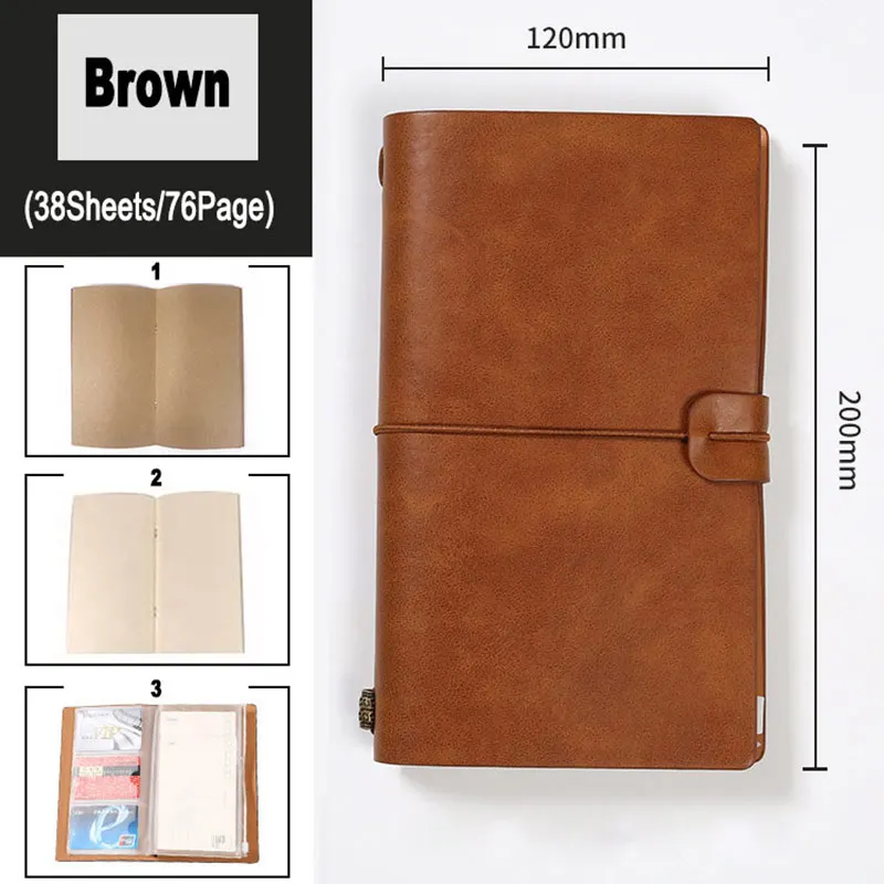 38 Sheets A6 Vintage PU Leather Cover Notebook Kraft Blank Paper Diary Notepad Travel Hand Note Book With Card Storage Organizer
38 Sheets A6 Vintage PU Leather Cover Notebook Kraft Blank Paper Diary Notepad Travel Hand Note Book With Card Storage Organizer