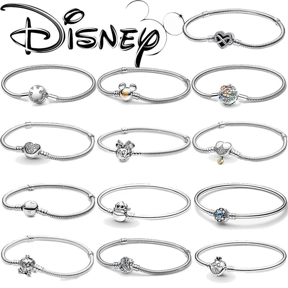 

Disney Mickey 925 Silver Charm Fit Pan Original Bracelet Beads for Women Pendant Diy Jewelry Cartoon Fans Bangle Accessory Gift