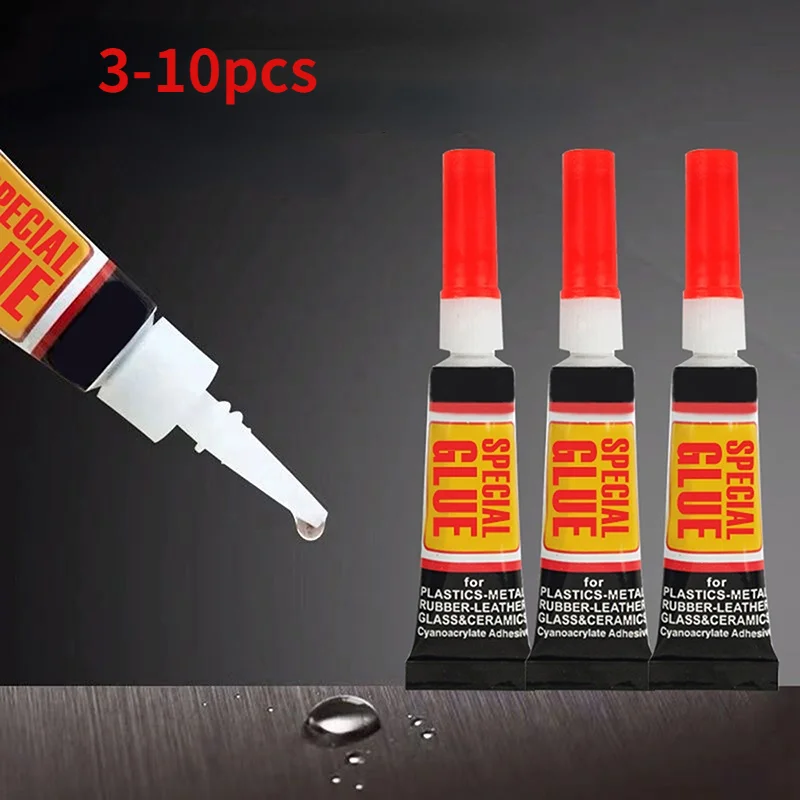 

3-10pcs Liquid Super Glue Wood Rubber Metal Glass Cyanoacrylate Adhesive Stationery Store Nail Gel 502 Instant Strong Bond Leath