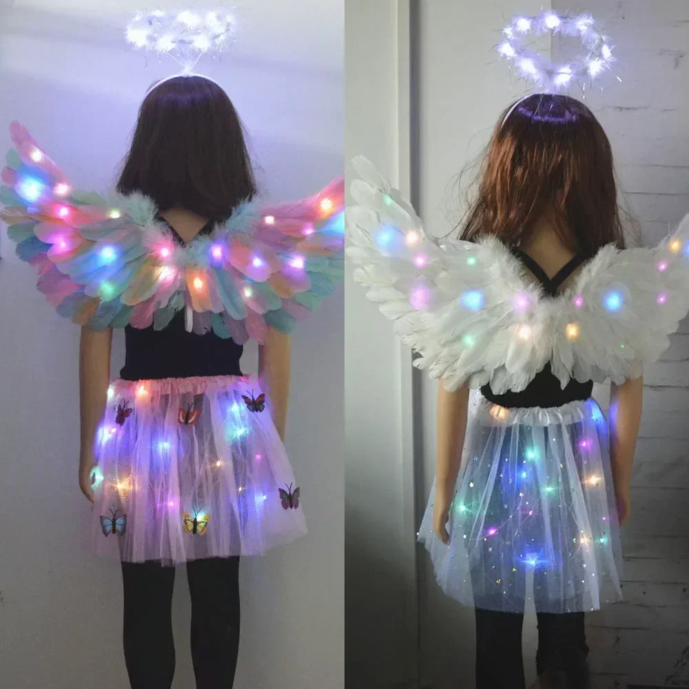 Women Girls Light Up LED Feather Wing Blink Angel Elf Costume Halo Rings Party Birthday Gift Luminous Costumes Wedding Festival
Women Girls Light Up LED Feather Wing Blink Angel Elf Costume Halo Rings Party Birthday Gift Luminous Costumes Wedding Festival