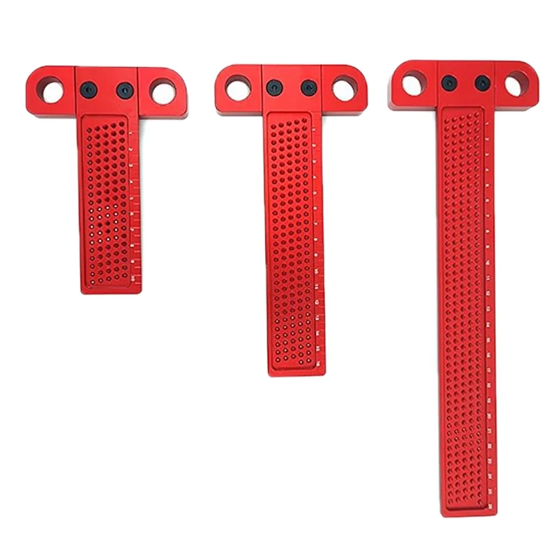 

Precision Square Woodworking T Ruler Measuring Marking Aluminum Alloy Hole Positioning Crossed-out Hole Marking Gauge Tools