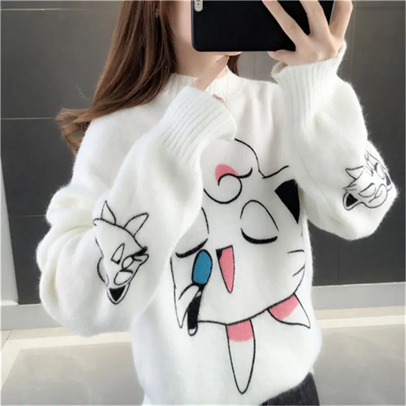 Kawaii Pokemon Pikachu Sweater Cute Jigglypuff Crew Neck Bottoming Shirt Cartoon Knitted Sweater Anime Loose Girl Coat Gift
Kawaii Pokemon Pikachu Sweater Cute Jigglypuff Crew Neck Bottoming Shirt Cartoon Knitted Sweater Anime Loose Girl Coat Gift