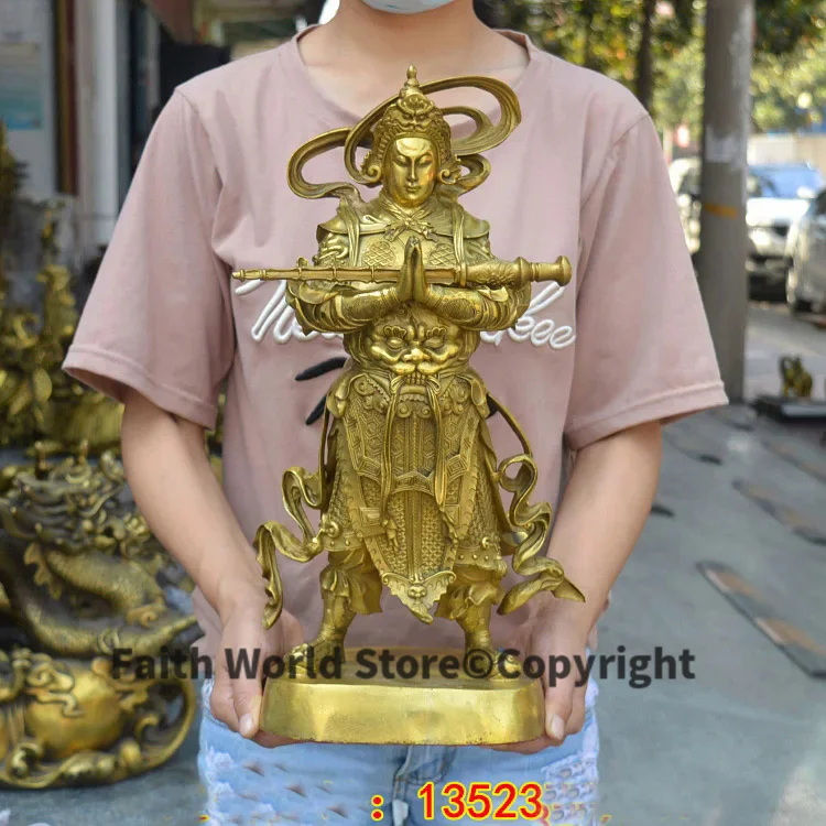 

Southeast Asia India Buddhism HOME Temple patron saint protect God Golden body Veda Buddha Brass FENG SHUI statue -43CM large