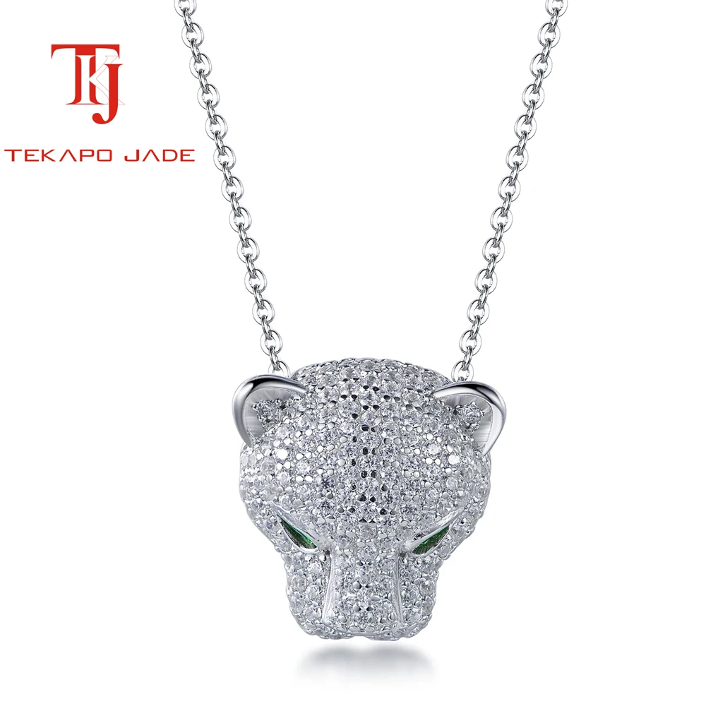TKJ 925 Sterling Silver Cubic Zirconia Panther Head Pendant Necklace Wholesale Women Men Hip Hop Black Panther Jewelry
TKJ 925 Sterling Silver Cubic Zirconia Panther Head Pendant Necklace Wholesale Women Men Hip Hop Black Panther Jewelry