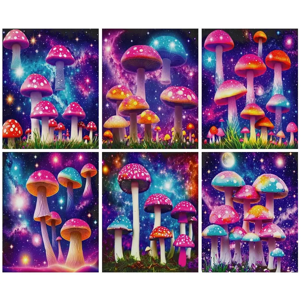 Картина по номерам GATYZTORY, рисунки цветными грибами, Раскрашенные вручную картины маслом, идеи для подарка «сделай сам» 
Картина по номерам GATYZTORY, рисунки цветными грибами, Раскрашенные вручную картины маслом, идеи для подарка «сделай сам»