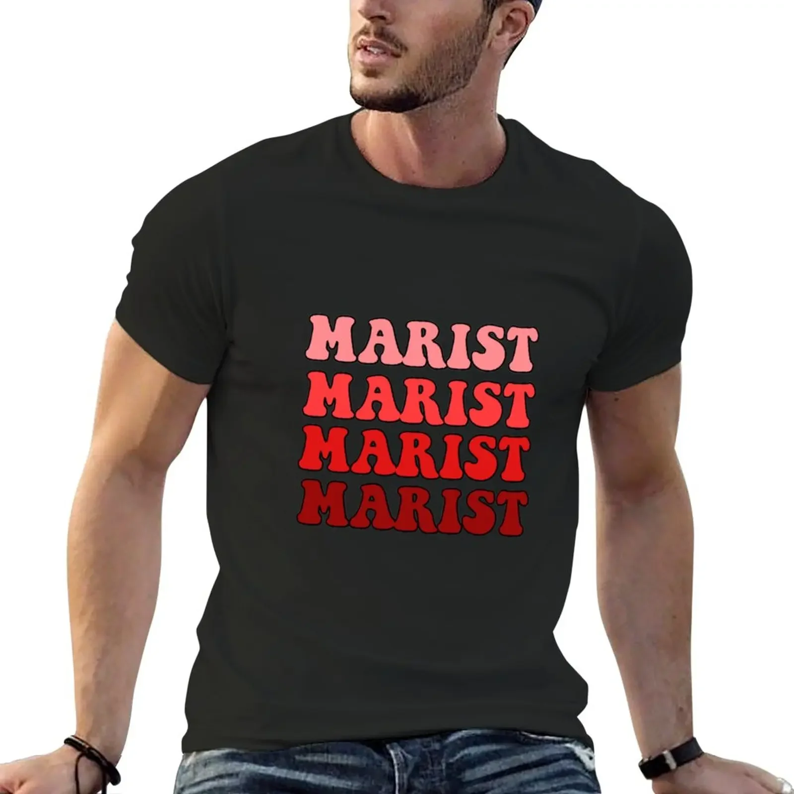 

marist gradient text T-Shirt sublime customs plain black t shirts men