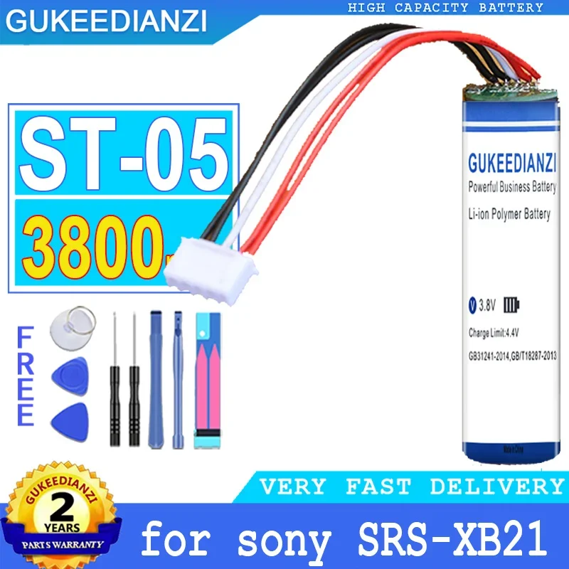 

GUKEEDIANZI Battery for Sony SRS-XB21, ST-05, ST-05S, Bluetooth Speaker, Big Power Battery, 3800mAh