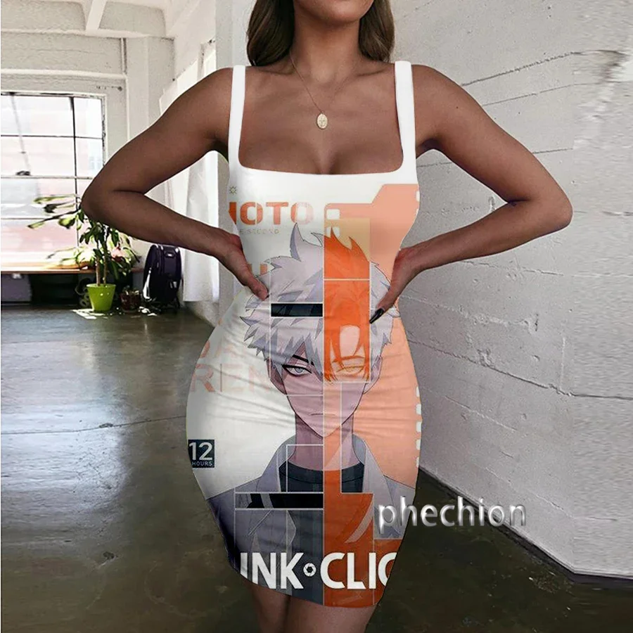 

Phechion LINK CLICK 3D Print Dress Women Halter Sleeveless Fashion Ladies Dresses Novel Sexy Womens Clothing Y19