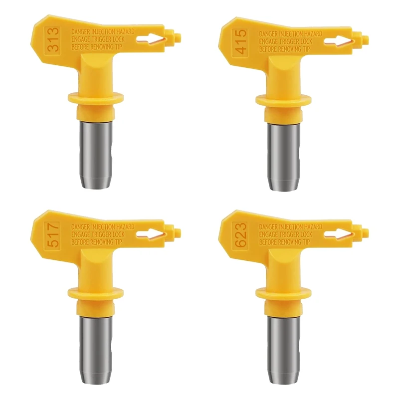 

4 Pcs Reversible Airless Spray Tips For Airless Paint Sprayer (313,415,517,623)