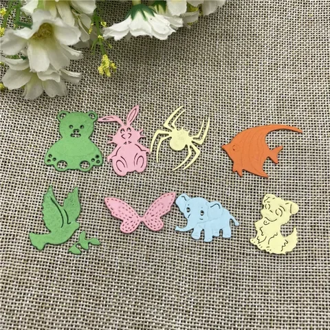 

8pcs/pack animal set Metal Cutting Dies Stencils For DIY Scrapbooking Decorative Embossing Handcraft Template