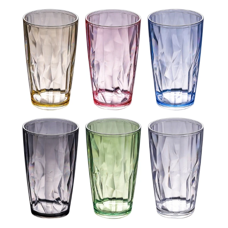 

Acrylic Drinking Glasses 490ml Shatterproof Water Tumblers Unbreakable Reusable Beer Champagne Cup Dishwasher Safe