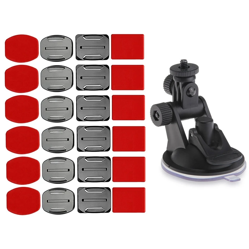 

Suction Fixing Holder Car Mount With Helmet Accessories Kit Set 12X Surface Mounts + 12X Sticker Pads