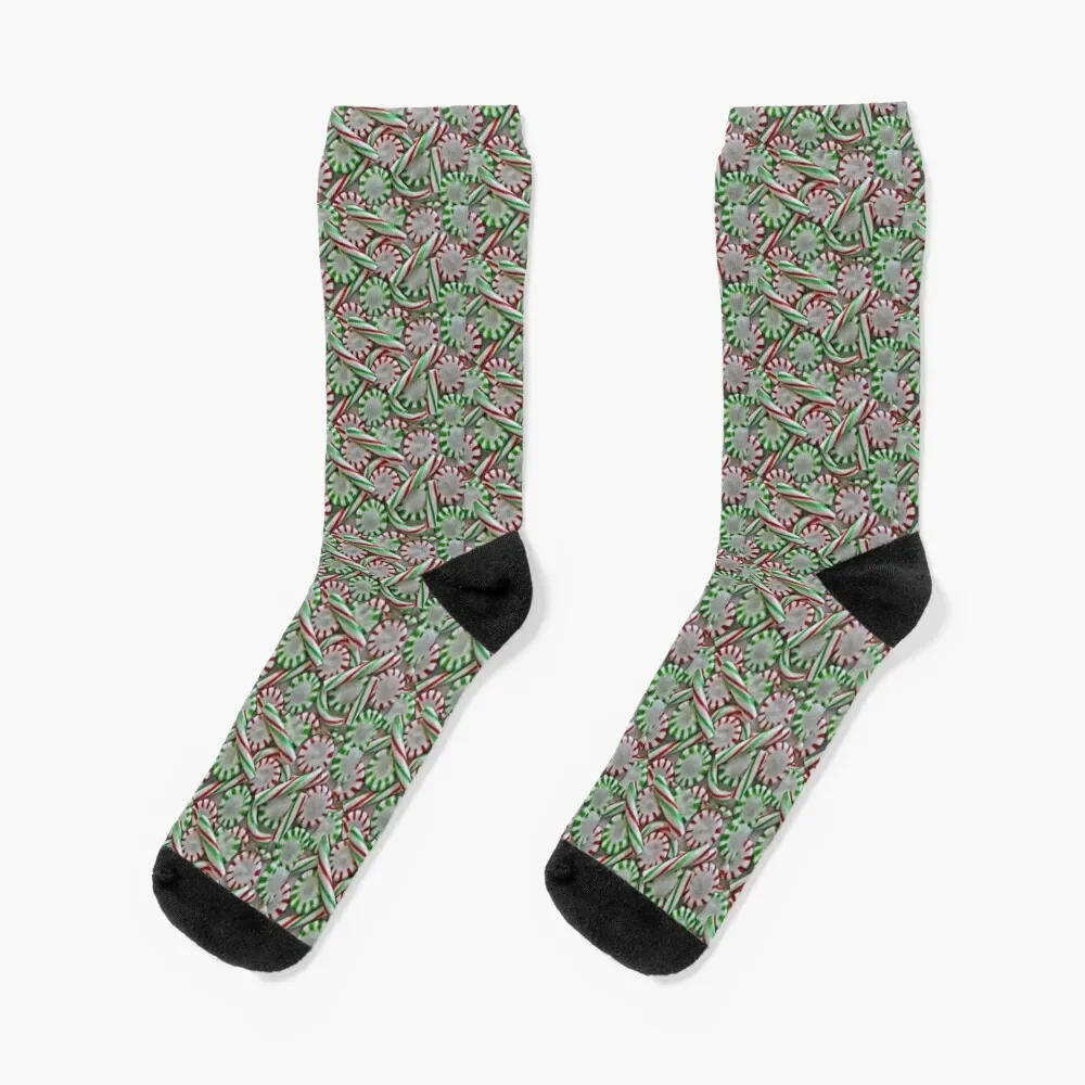 

Peppermint Mess - Christmas Candy Art Socks gym essential Man Socks Women's