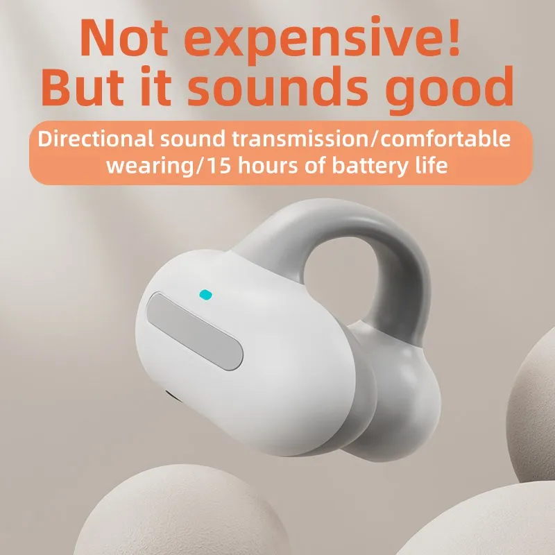 

Wireless Bluetooth 5.3 Earphones Bone Conduction TWS Headphones Lightweight Comfortable Headset Sports Earbuds Ear Hook With Mic