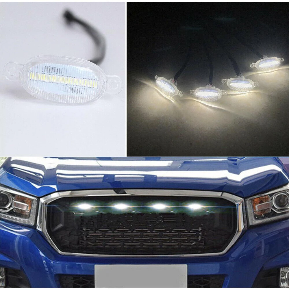 One Set (4pcs) White Clear Universal Raptor F150 Car Accesories Front Grille LED Lamp Day Running Light
One Set (4pcs) White Clear Universal Raptor F150 Car Accesories Front Grille LED Lamp Day Running Light