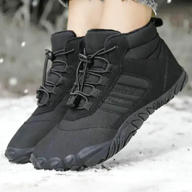 

New Chunky Winter Barefoot Boots Fur Lined Snow Boot Women Men Plush Hiking Boots Sneakers Keep Warm Botines best casual sneaker