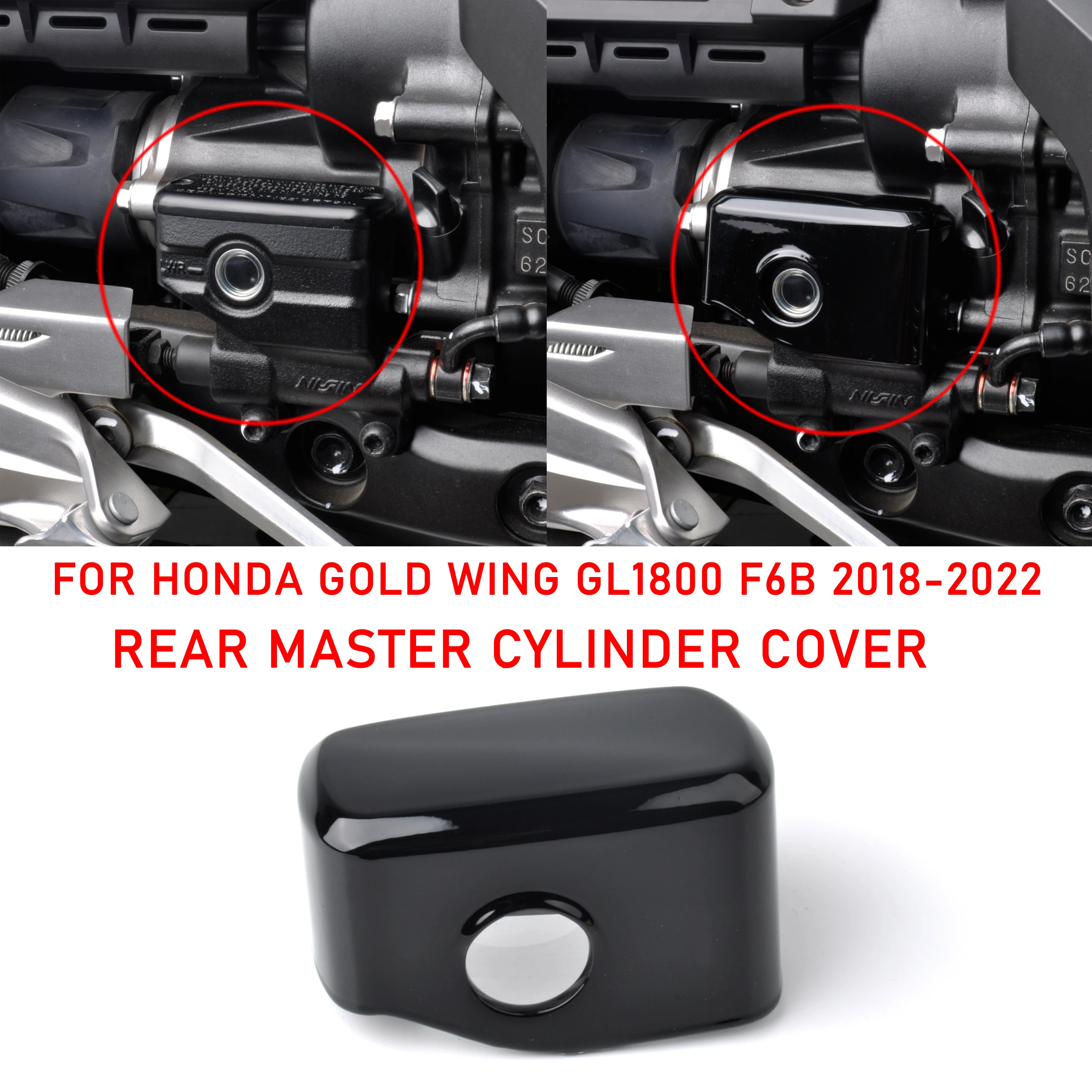 PANICAL Black Chrome Rear Master Cylinder Cover For Honda Gold Wing GL1800 F6B Dct Tour Airbag 2018-2023 ABS Black 
PANICAL Black Chrome Rear Master Cylinder Cover For Honda Gold Wing GL1800 F6B Dct Tour Airbag 2018-2023 ABS Black