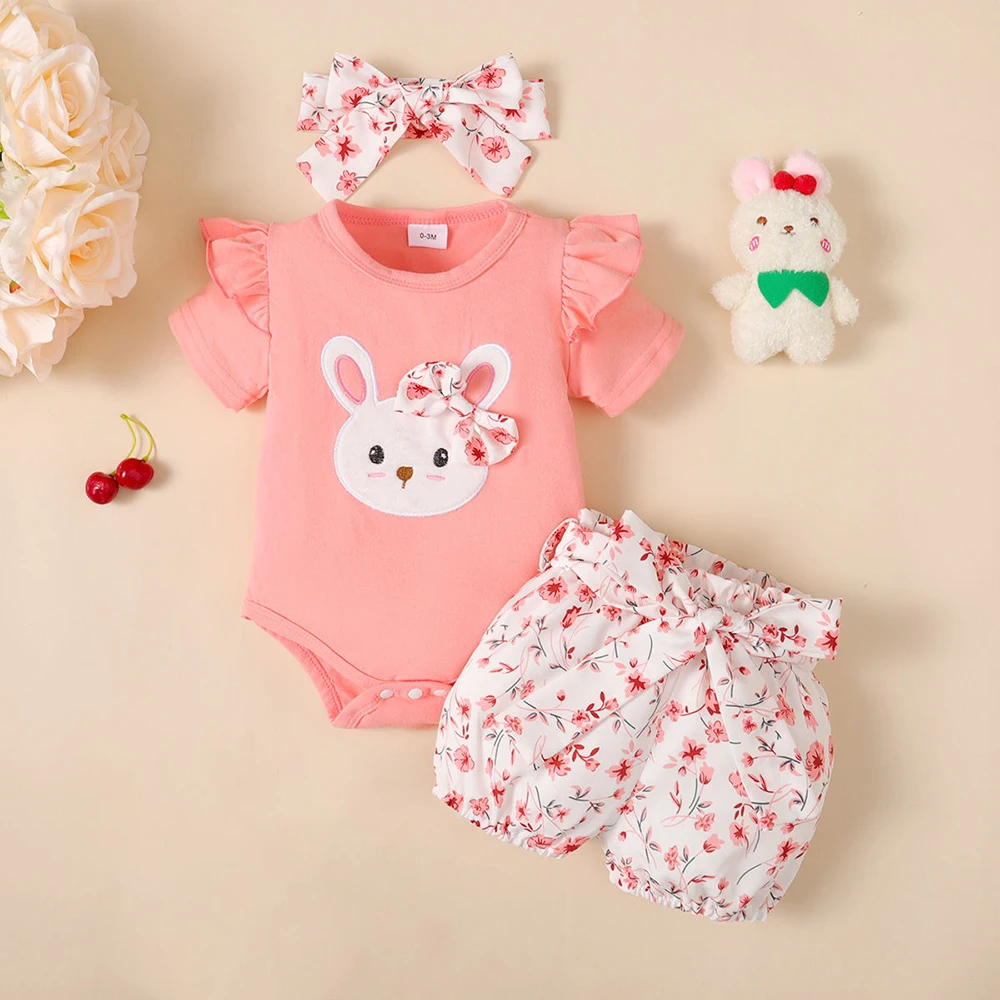 3-18M Summer Set Baby Girls Clothes Short Sleeve Romper Tops+Shorts+Hairband Newborn Infant Outfits Kids Costume Casual Outfit
3-18M Summer Set Baby Girls Clothes Short Sleeve Romper Tops+Shorts+Hairband Newborn Infant Outfits Kids Costume Casual Outfit