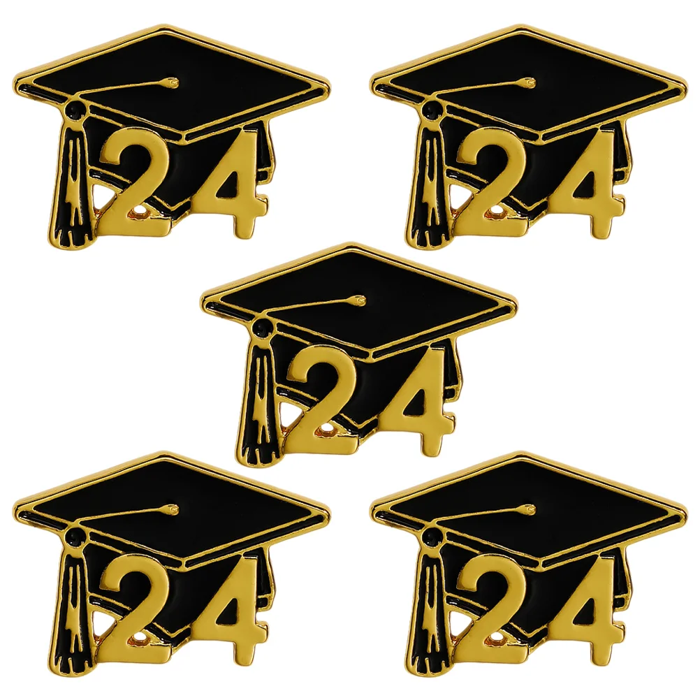 

5pcs Graduation Party Brooches Celebration Brooch Pin Clothes 2024 Graduation Pin for Bag Hat