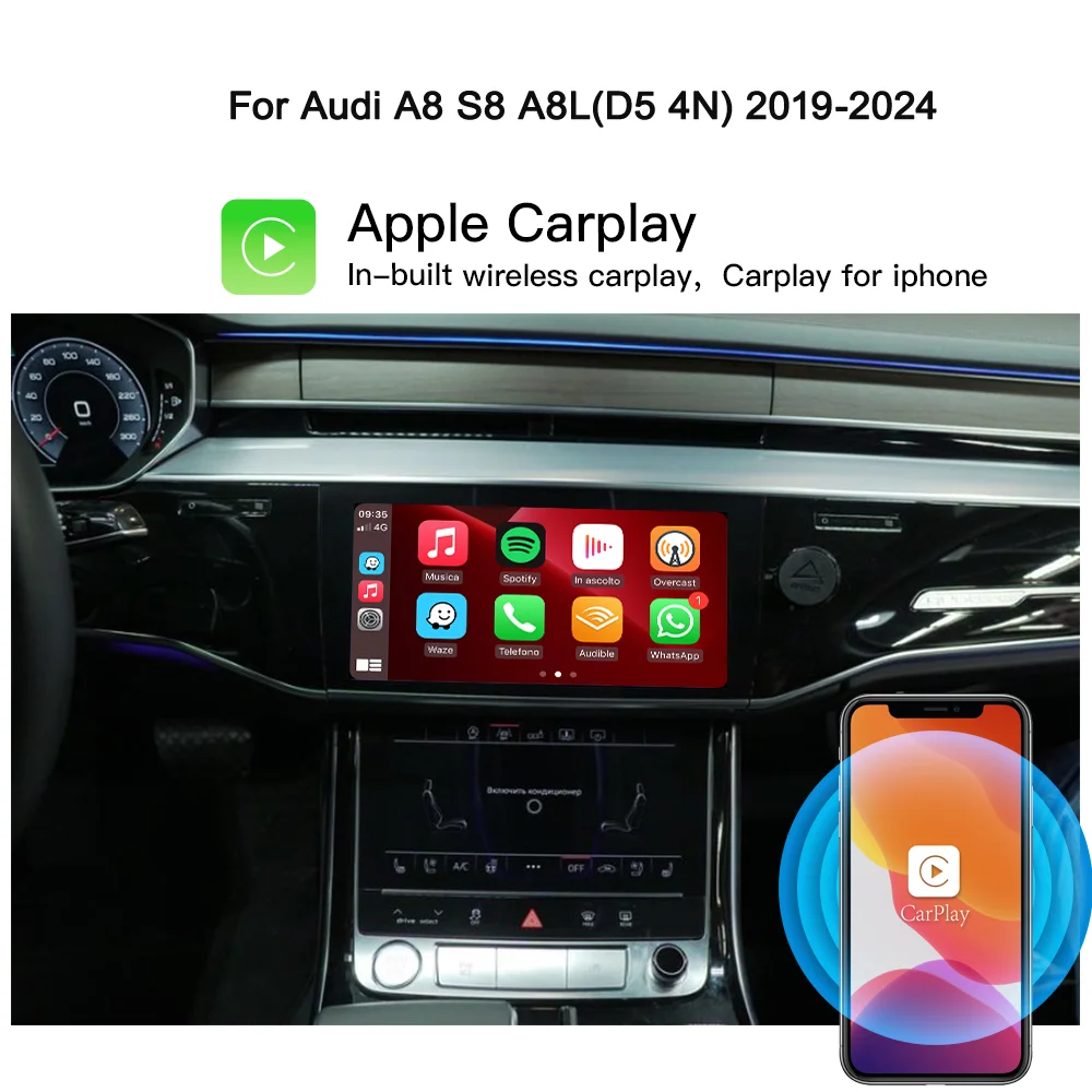 

Hualingan for Audi A8 S8 A8L (D5 4n) 2019-2024 MIB3 mib2p upgrade Apple CarPlay Android Auto Navigation Android CarPlay adapter