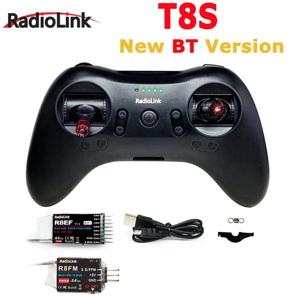 Radiolink T8S 2.4G 8 Channel Radio Remote Transmitter with Receiver R8EF Game Shape Controller 2000m for FPV Drone RC Aircraft
Radiolink T8S 2.4G 8 Channel Radio Remote Transmitter with Receiver R8EF Game Shape Controller 2000m for FPV Drone RC Aircraft