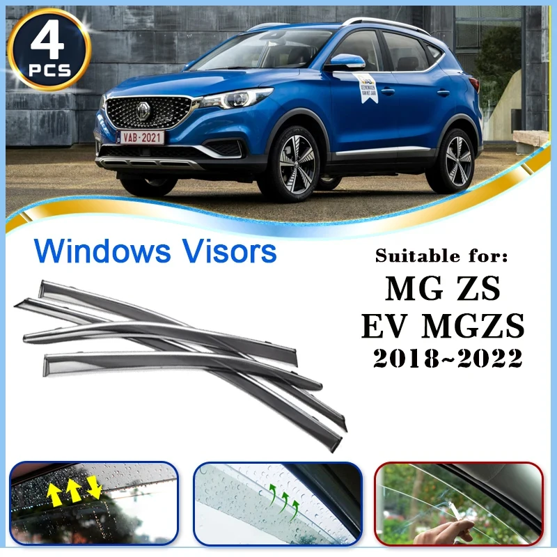 

4 шт. ветровые стекла для MG ZS EV MGZS 2018 ~ 2022, автоаксессуары, дефлекторы, накладка Awing, козырьки для боковых окон автомобиля, защита для бровей от дождя