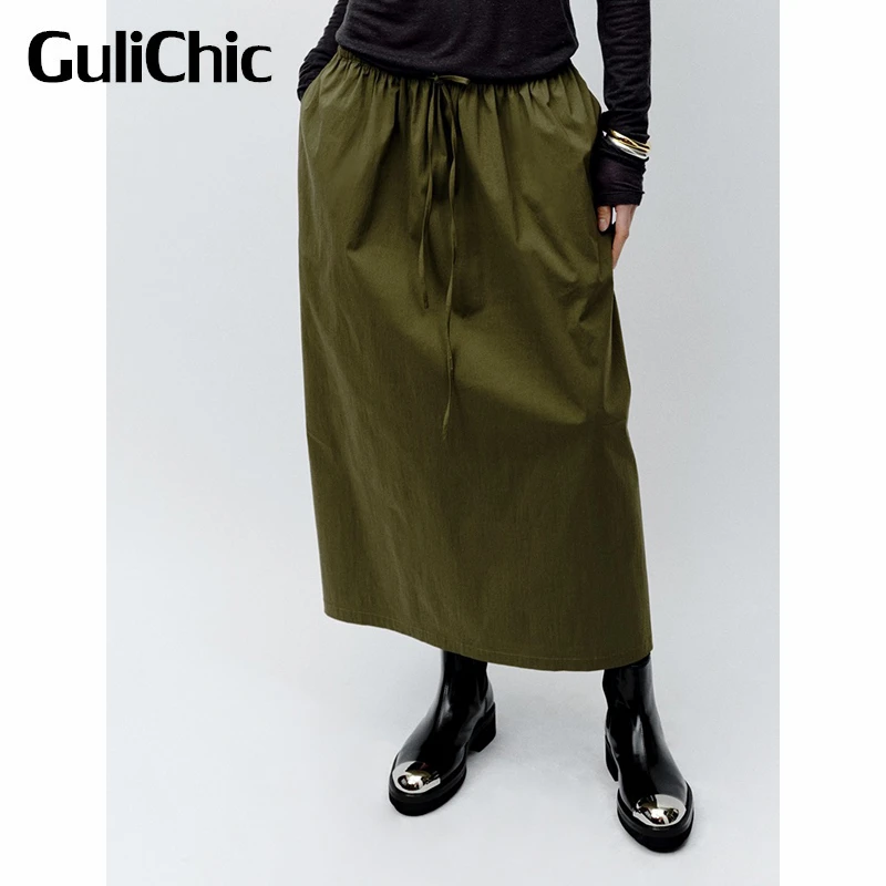 4.12 GuliChic Casual Solid Color Drawstring High Waist Back Split A-Line Midi Skirt Women
4.12 GuliChic Casual Solid Color Drawstring High Waist Back Split A-Line Midi Skirt Women