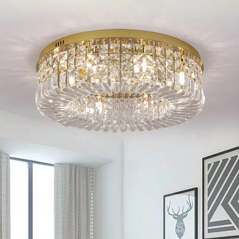 

Nordic Luxury Crystal Ceiling Chandelier Modern Gold Chrome Led Pendant Light for Living Room Bedroom Hotel Hall Indoor Decor