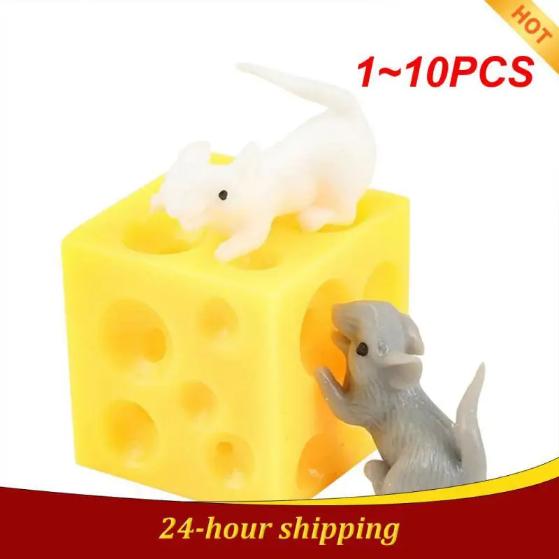 

Забавная игрушка-антистресс в виде мыши и сыра, 1-10 шт.