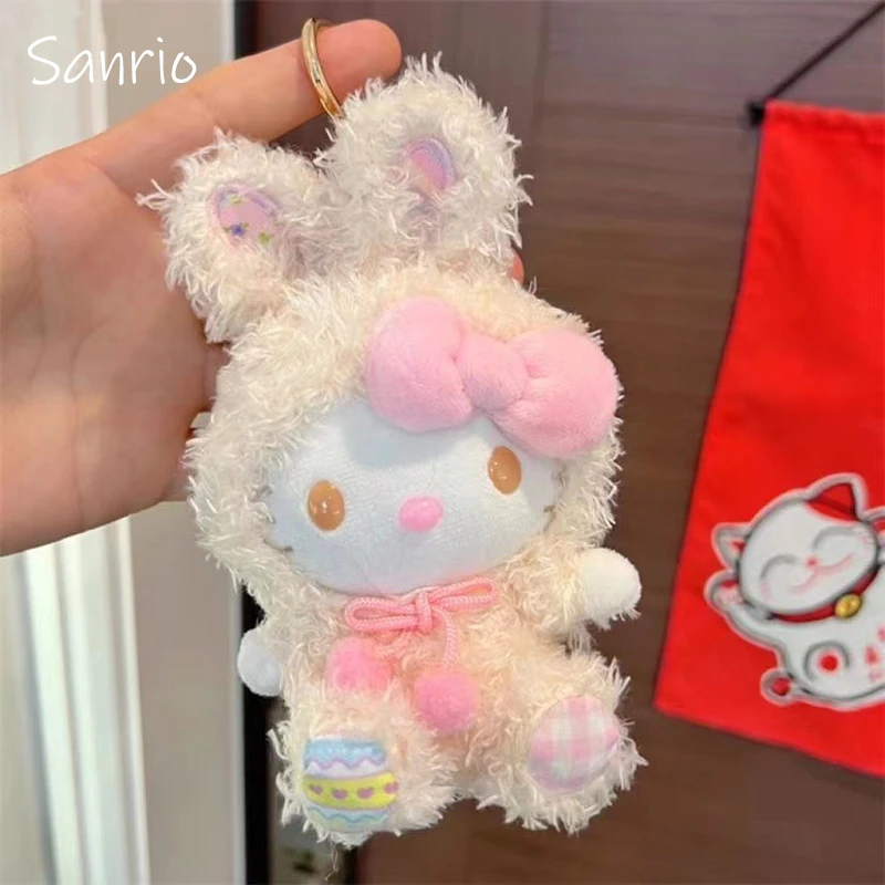 

Sanrios Hello Kittyed Cute Plush Pendant Cinnamoroll My Melody Kawaii Keychain Kuromi Cartoon Doll Accessories Holiday Gifts