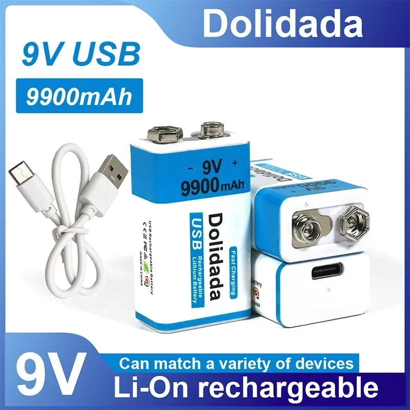 Free Shipping 2024 Best-selling 9V 9900Mah+USB Fast Charging Line LI-ION Rechargeable Battery for Multimeter Microphone Toy
Free Shipping 2024 Best-selling 9V 9900Mah+USB Fast Charging Line LI-ION Rechargeable Battery for Multimeter Microphone Toy