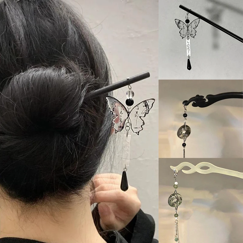 Black Butterfly Fringed Hairpin Ink Butterfly Pearl Tassel Headwear Chinese Hanfu Safe Buckle Hair Stick Women Hair Accessories
Black Butterfly Fringed Hairpin Ink Butterfly Pearl Tassel Headwear Chinese Hanfu Safe Buckle Hair Stick Women Hair Accessories