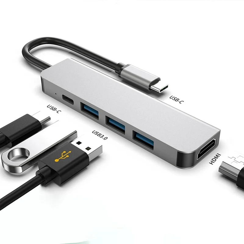 

Usb-концентратор с Type c на HDMI 4k Док-станция 0 PD, док-станция для ноутбука, USB-хабы для MacBook, телефона, ноутбука