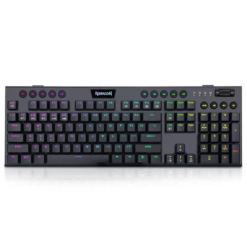 REDRAGON Horus K618 RGB support Bluetooth 5.0 wireless USB 2.4G 3 mode Mechanical Gaming Keyboard 104 Keys for Compute PC Laptop
REDRAGON Horus K618 RGB support Bluetooth 5.0 wireless USB 2.4G 3 mode Mechanical Gaming Keyboard 104 Keys for Compute PC Laptop