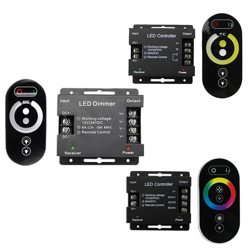 JFBL Hot DC12-24V LED Strip Light RF Touch Remote Controller Dimmer For 5050 Tape Lights Adjust Brightness
JFBL Hot DC12-24V LED Strip Light RF Touch Remote Controller Dimmer For 5050 Tape Lights Adjust Brightness
