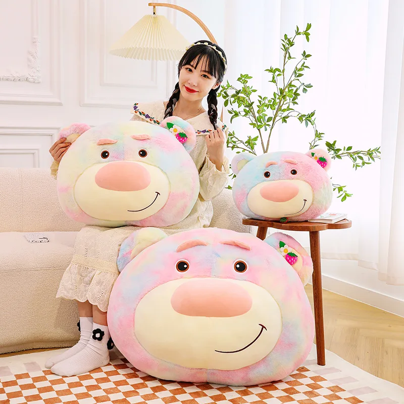 

Cute Strawberry Bear Plush Doll Toy Cartoon Anime Pillow Bedside Cushion Rag Dolls Scratching Machine Dolls Birthday Gift Toy