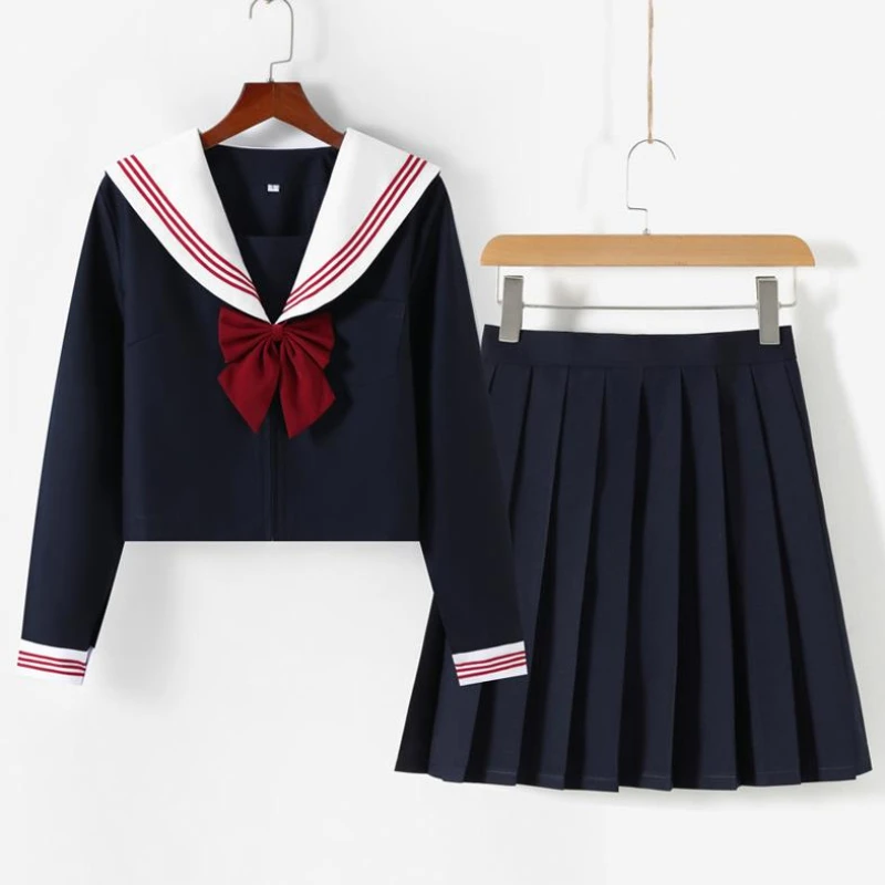 Женское платье в стиле преппи, рубашка с матросским воротником, плиссированная юбка, комплект из двух предметов, униформа Jk 
Женское платье в стиле преппи, рубашка с матросским воротником, плиссированная юбка, комплект из двух предметов, униформа Jk