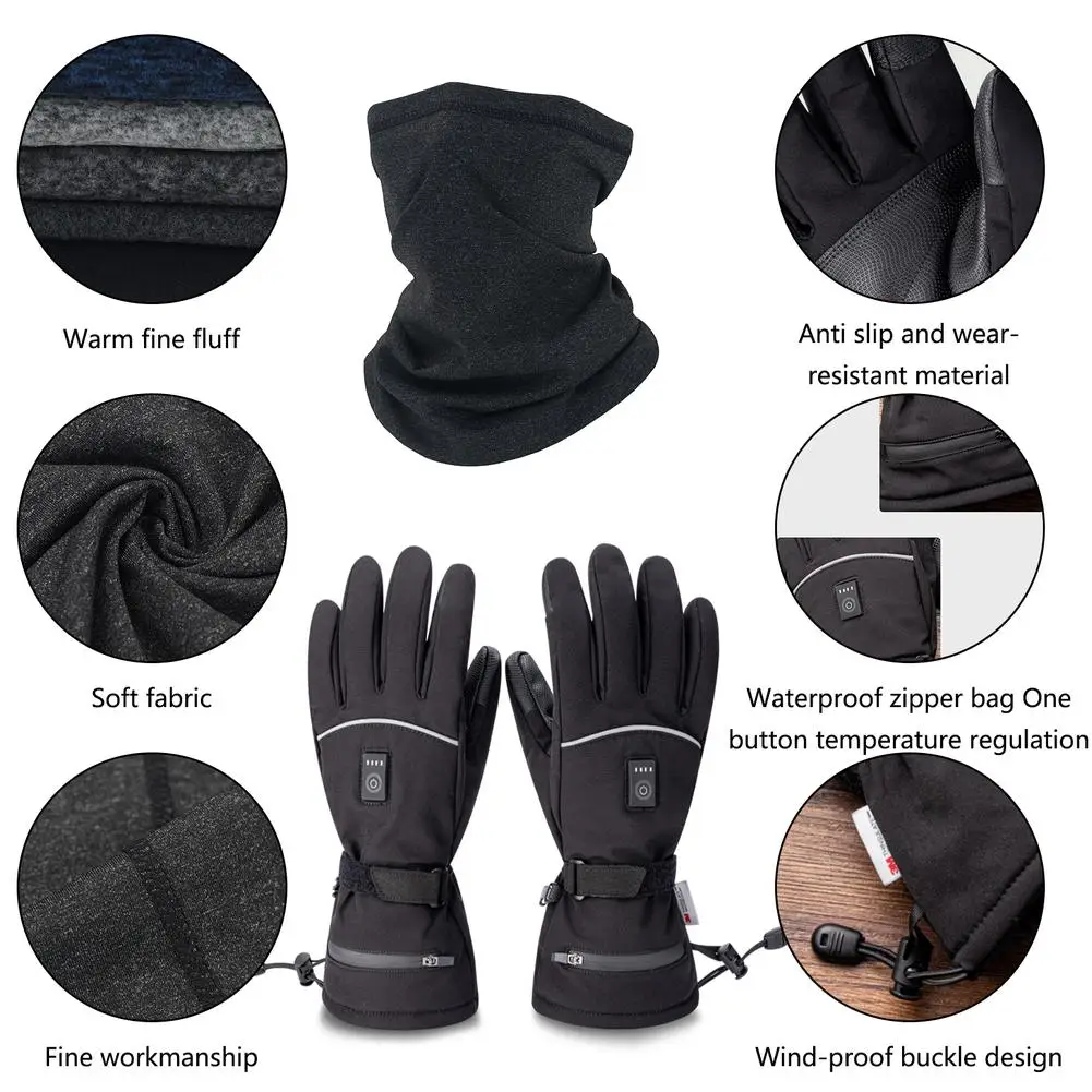 Charging Electric Heating Gloves Warm Mask Combination Warm Touch Screen Gloves For Outdoor Skiing Cycling
Charging Electric Heating Gloves Warm Mask Combination Warm Touch Screen Gloves For Outdoor Skiing Cycling